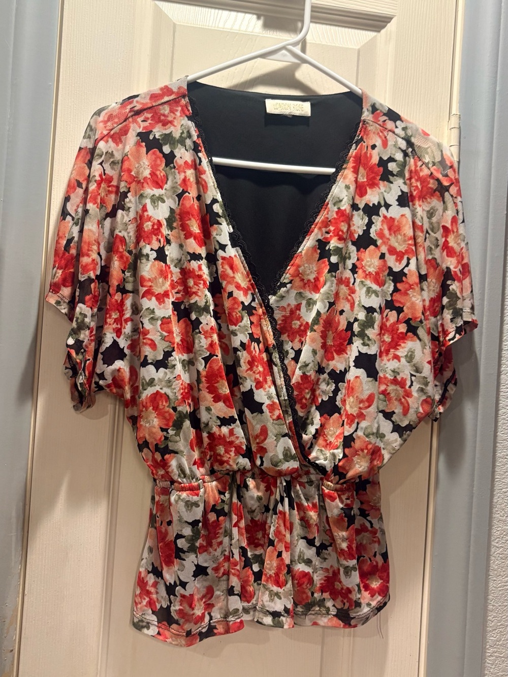 Floral V-Neck Blouse Dress - Coral Floral